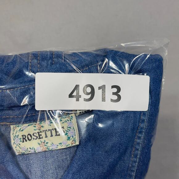 Rosettes Western Denim Shirt Women Large Snap Front  Embroidered America USA - Picture 12 of 12